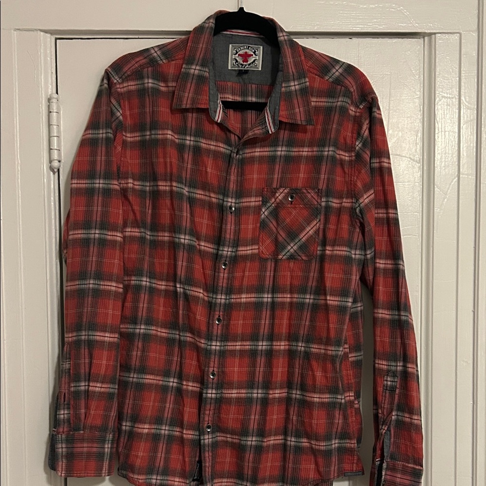 Classic Red Plaid Men's Button Down Shirt